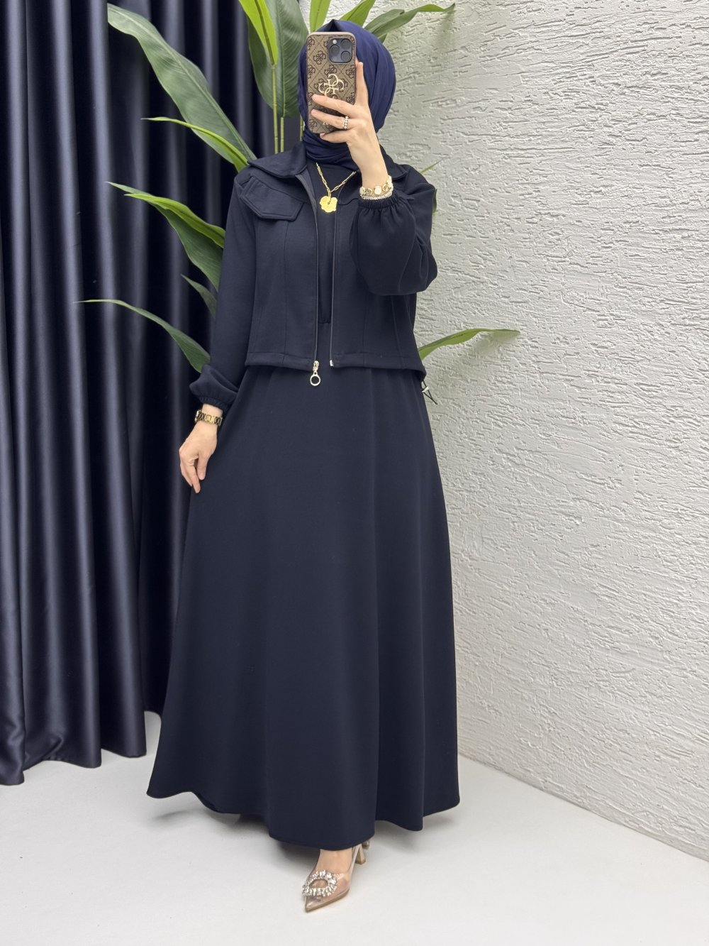 Ensemble robe noir - tissu Oysho