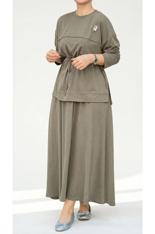 Ensemble Tunique et Jupe Longue Élégant