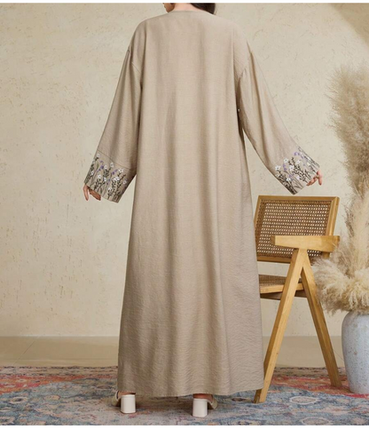 Abaya Cardigan à Broderie - Joudia