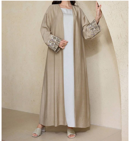Abaya Cardigan à Broderie - Joudia