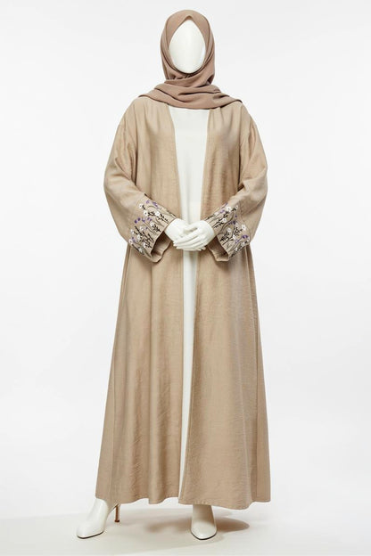 Abaya Cardigan à Broderie - Joudia
