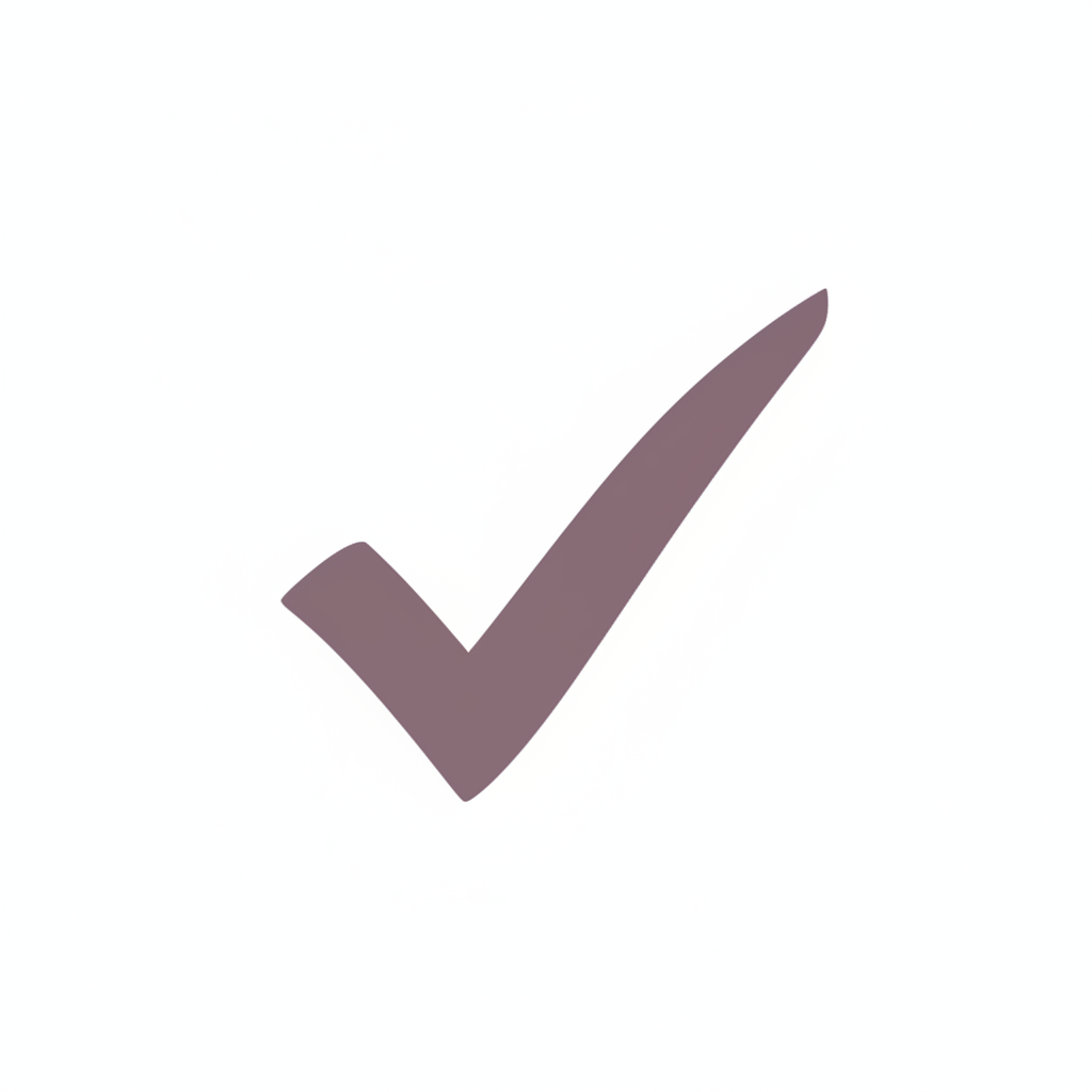 ✓ (check) icone en couleur #825774