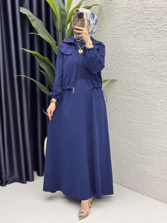 Ensemble robe bleu marine - tissu Oysho